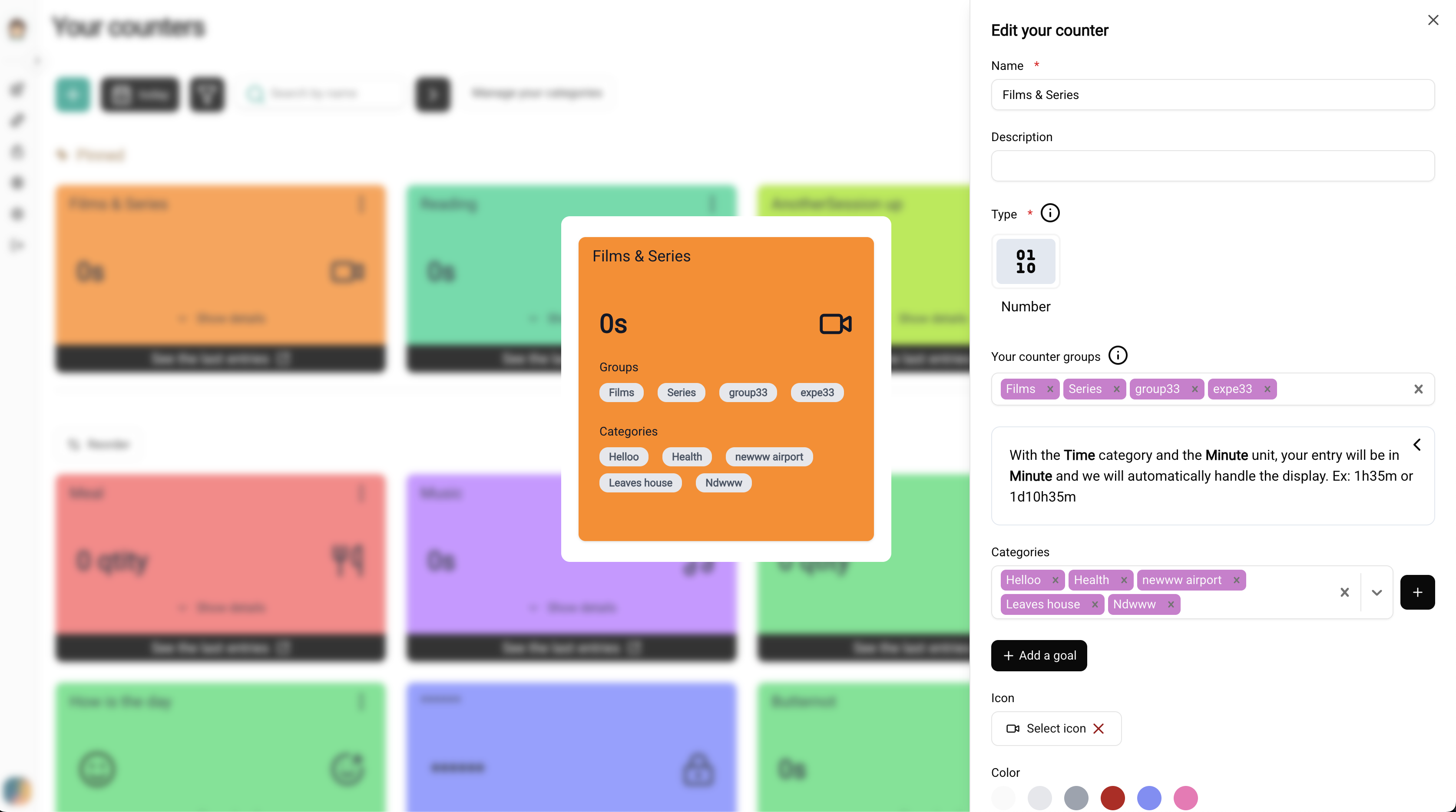 Activity Counter Customization